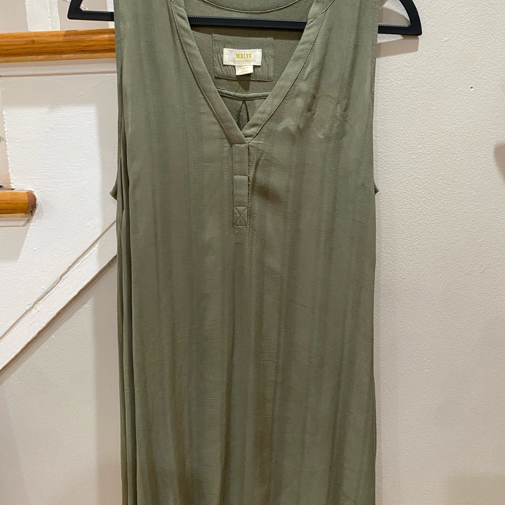 Maeve by Anthropolgie Olive Green Sleeveless Blouse